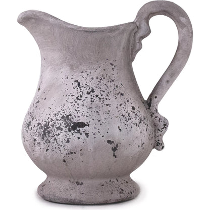 Distressed Grey Wash Pitcher by Zentique in distressed grey wash. Made from terracotta in a cottage & farmhouse style.