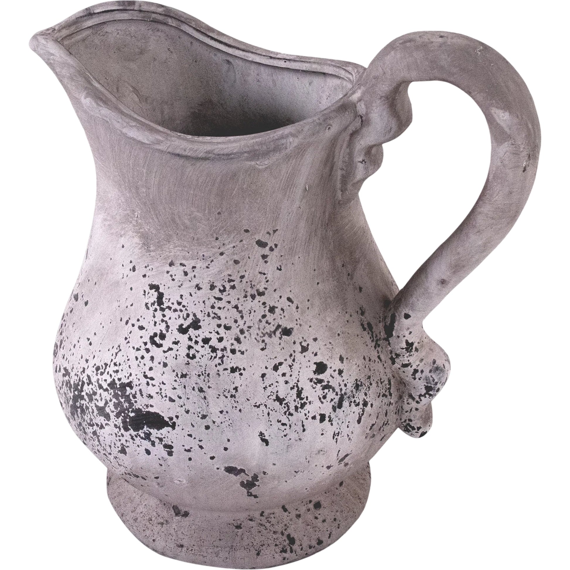 Distressed Grey Wash Pitcher by Zentique in distressed grey wash. Made from terracotta in a cottage & farmhouse style.