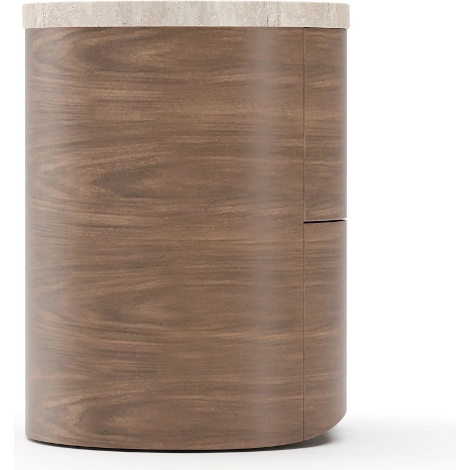 Fleur Nightstand by Caracole in gold and porcini. Made from stone in a transitional style.