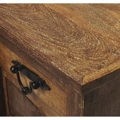 Giddings Rustic Sideboard by Butler Specialty Company in medium brown and mountain lodge. Made from acacia wood solids, black finished iron hardware in a rustic style.