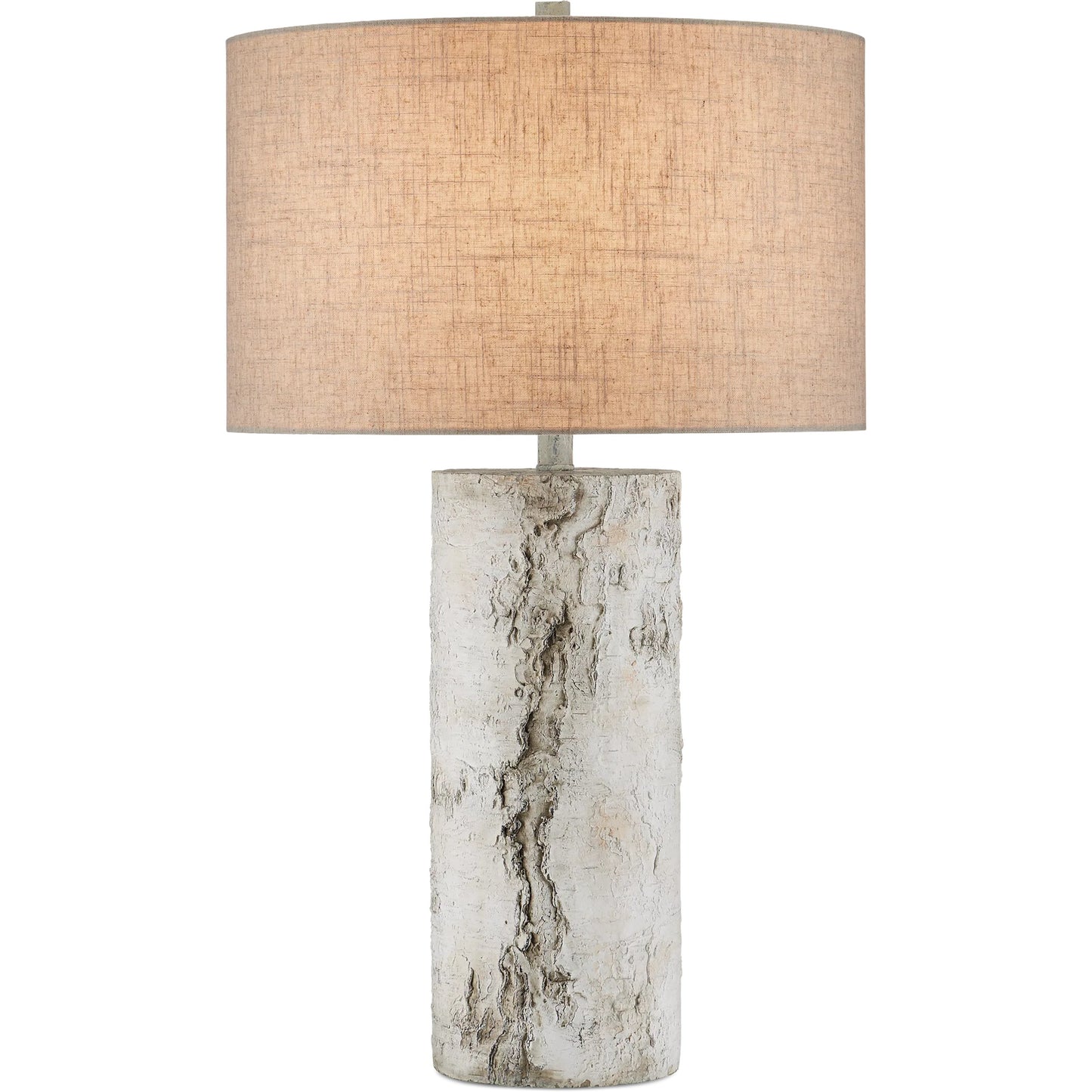 001 SI-2257351 | Primary Silo | Faux Birch Table Lamp by Currey and Company in birch white, gray. Made from cement in a modern style.