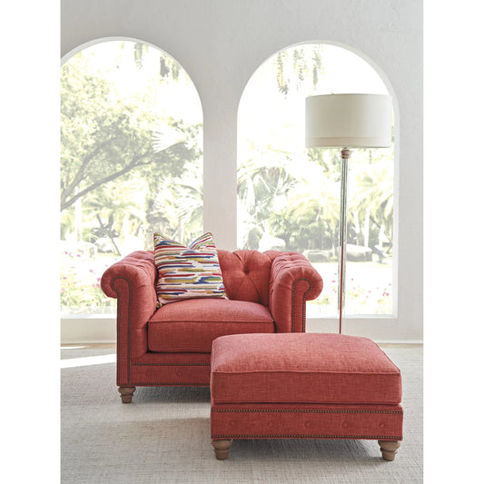 Carmen Ottoman by Lexington in nouveau. Made from unique in a traditional style.