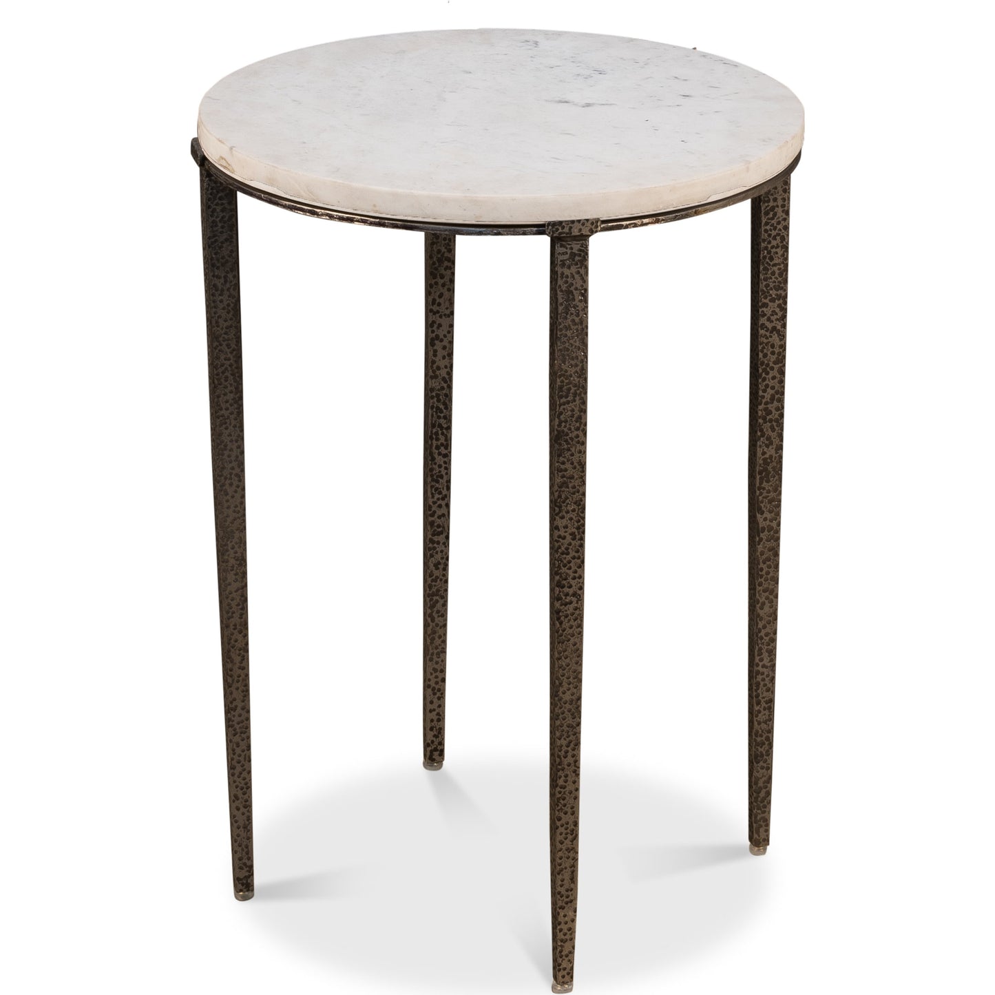 001 SR-857439 | Additional Silo | Banswara Round Table by Sarreid Ltd. in white and banswara marble w/lacquer. Made from marble, iron in a modern style.
