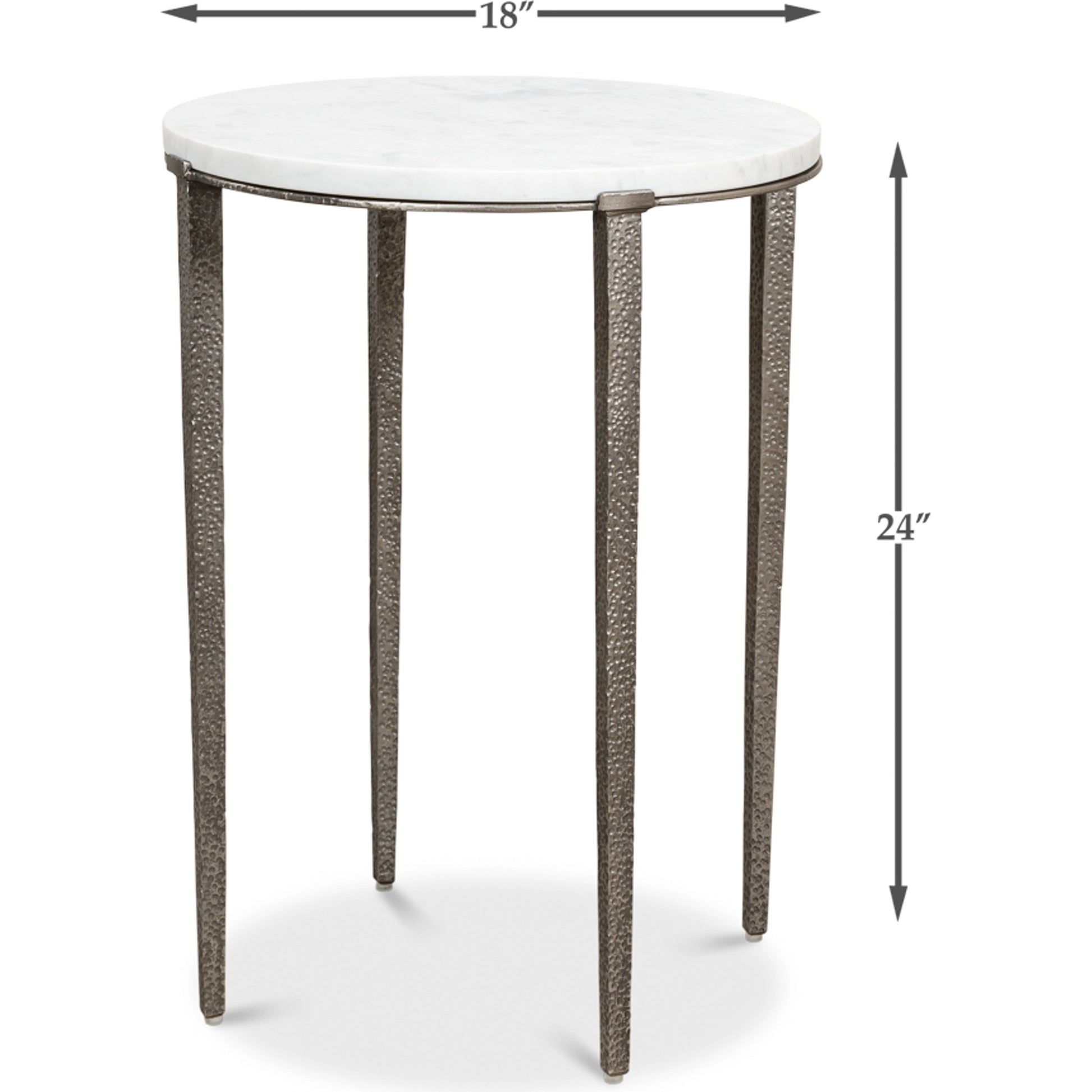 Banswara Round Table by Sarreid Ltd. in white and banswara marble w/lacquer. Made from marble, iron in a modern style.
