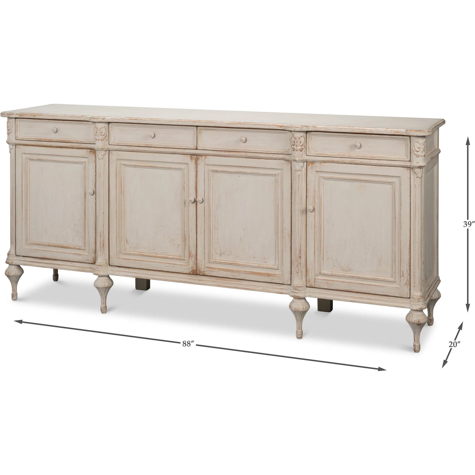 Lilac Sideboard by Sarreid Ltd. in white pine. Made from unique in a traditional style.