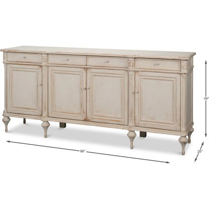 Lilac Sideboard by Sarreid Ltd. in white pine. Made from unique in a traditional style.