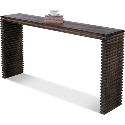 Stacked Console Table by Sarreid Ltd. in black and french brown finish. Made from pine in a eclectic & global style.