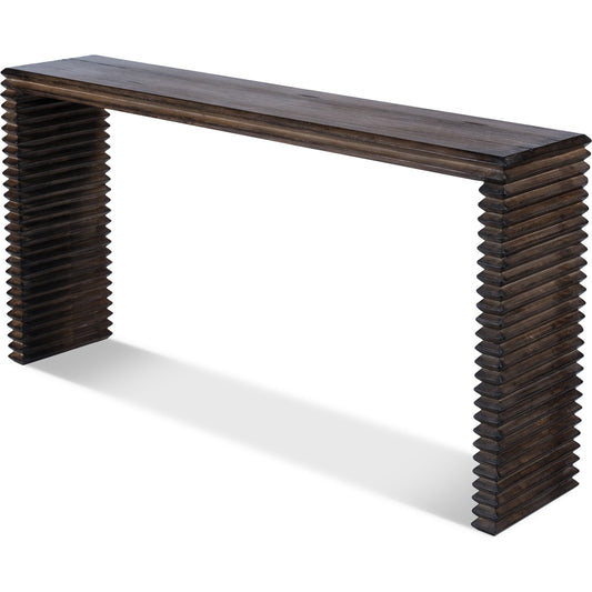 Stacked Console Table by Sarreid Ltd. in black and french brown finish. Made from pine in a eclectic & global style.