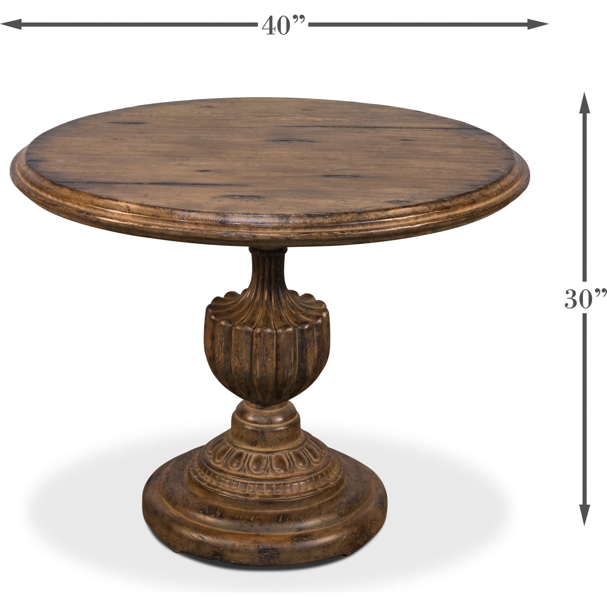 Renaissance Pedestal Dining Table by Sarreid Ltd. in natural. Made from pine in a rustic style.