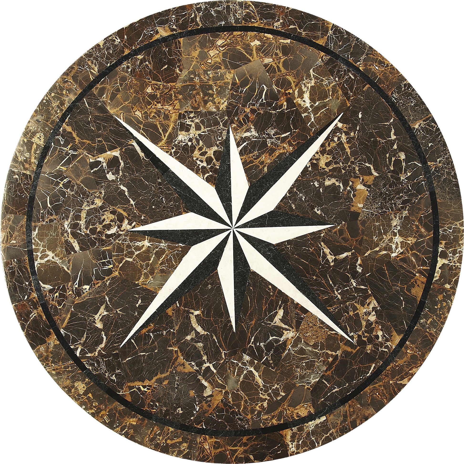 Regina Fossil Stone & Metal Foyer Table by Butler Specialty Company in multi-color and metalworks. Made from silver finished metal base, fossil stone veneers in a traditional style.