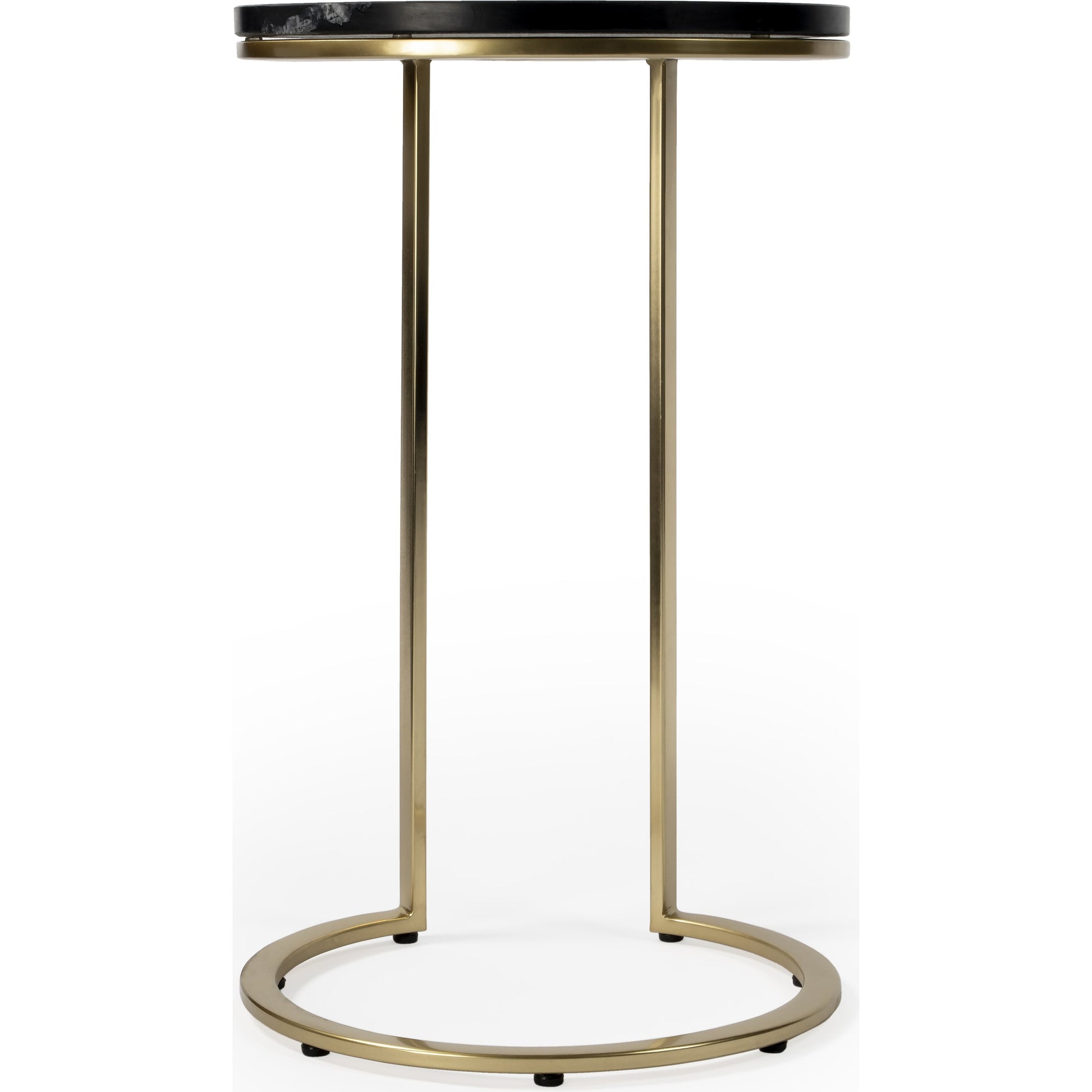 Shounderia Accent Table by Butler Specialty Company in black and black marble. Made from stainless steel, marble in a modern style.