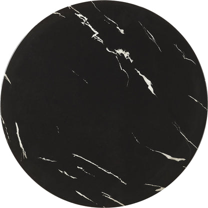 Shounderia Accent Table by Butler Specialty Company in black and black marble. Made from stainless steel, marble in a modern style.
