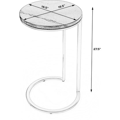 Shounderia Accent Table by Butler Specialty Company in black and black marble. Made from stainless steel, marble in a modern style.