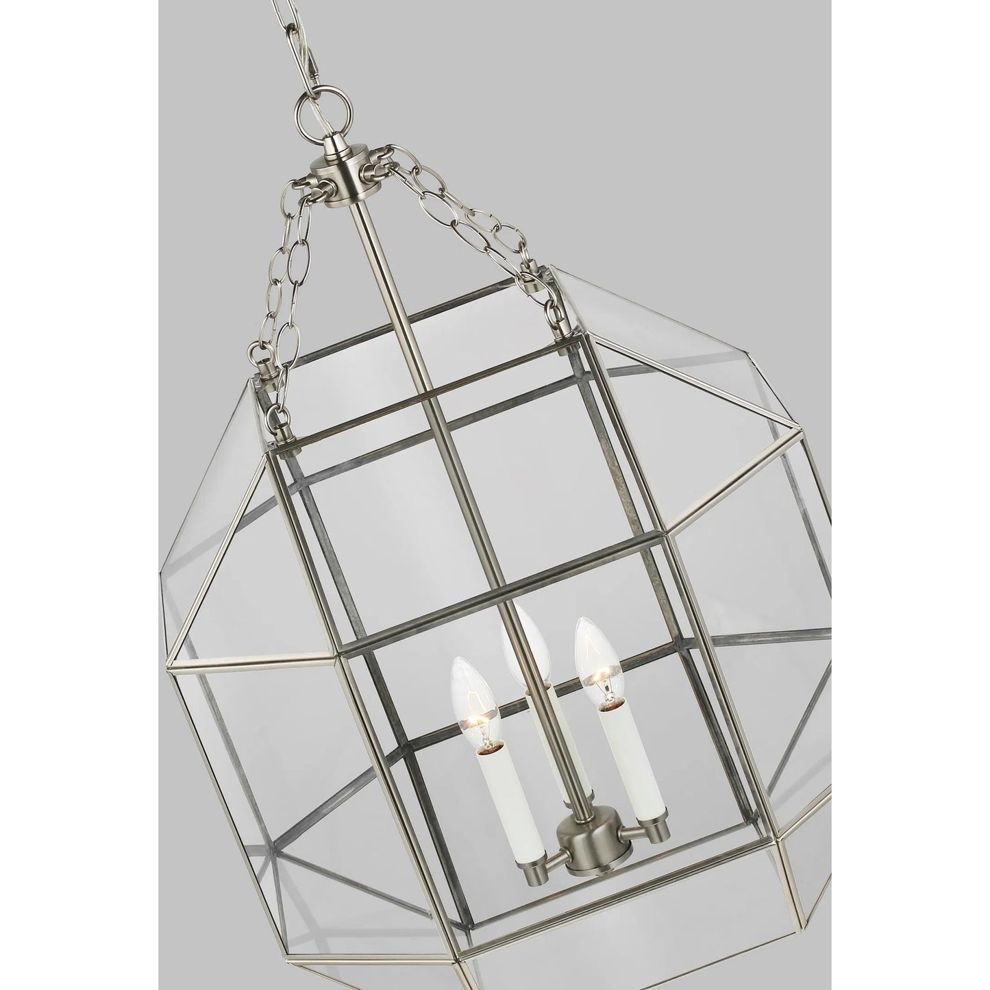 010 SI-2226747 | Closeup | Morrison Medium Three Light Lantern by Visual Comfort & Co.. Made from steel in a unique style.