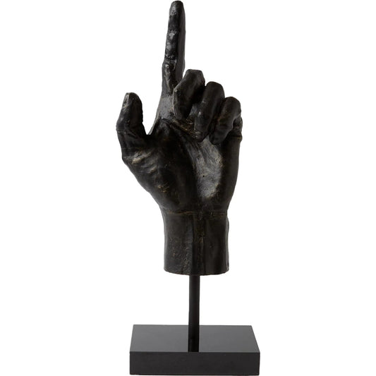 Open Hand Sculpture by Global Views in bronze. Made from cast iron in a eclectic & global style.