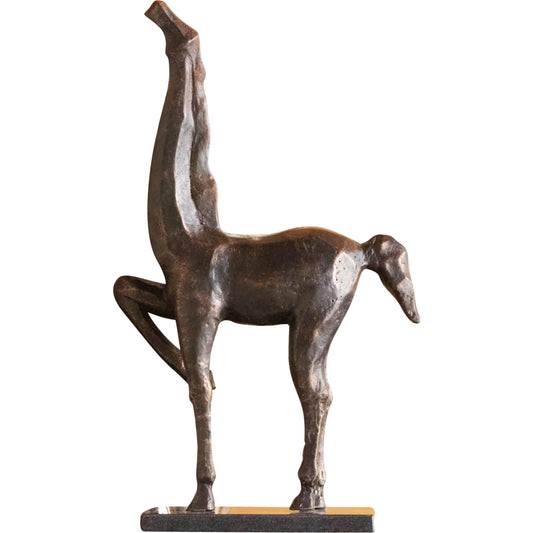 Cubist Horse by Global Views in bronze patina. Made from cast iron in a eclectic & global style.