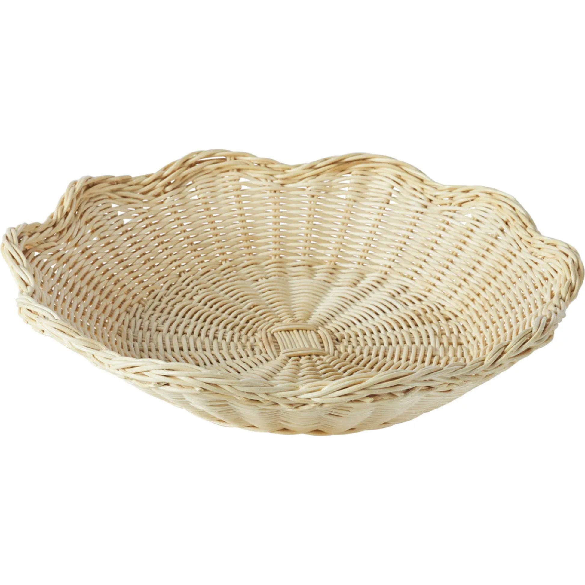 Wavy Wicker Tray by Chelsea House in brown. Made from rattan in a rustic style.