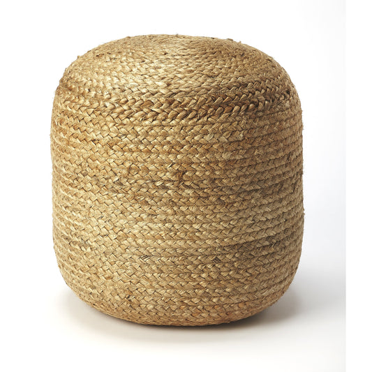Noosa Jute Pouffe by Butler Specialty Company in natural. Made from fabric: jute, fill: thermocol beans in a coastal style.