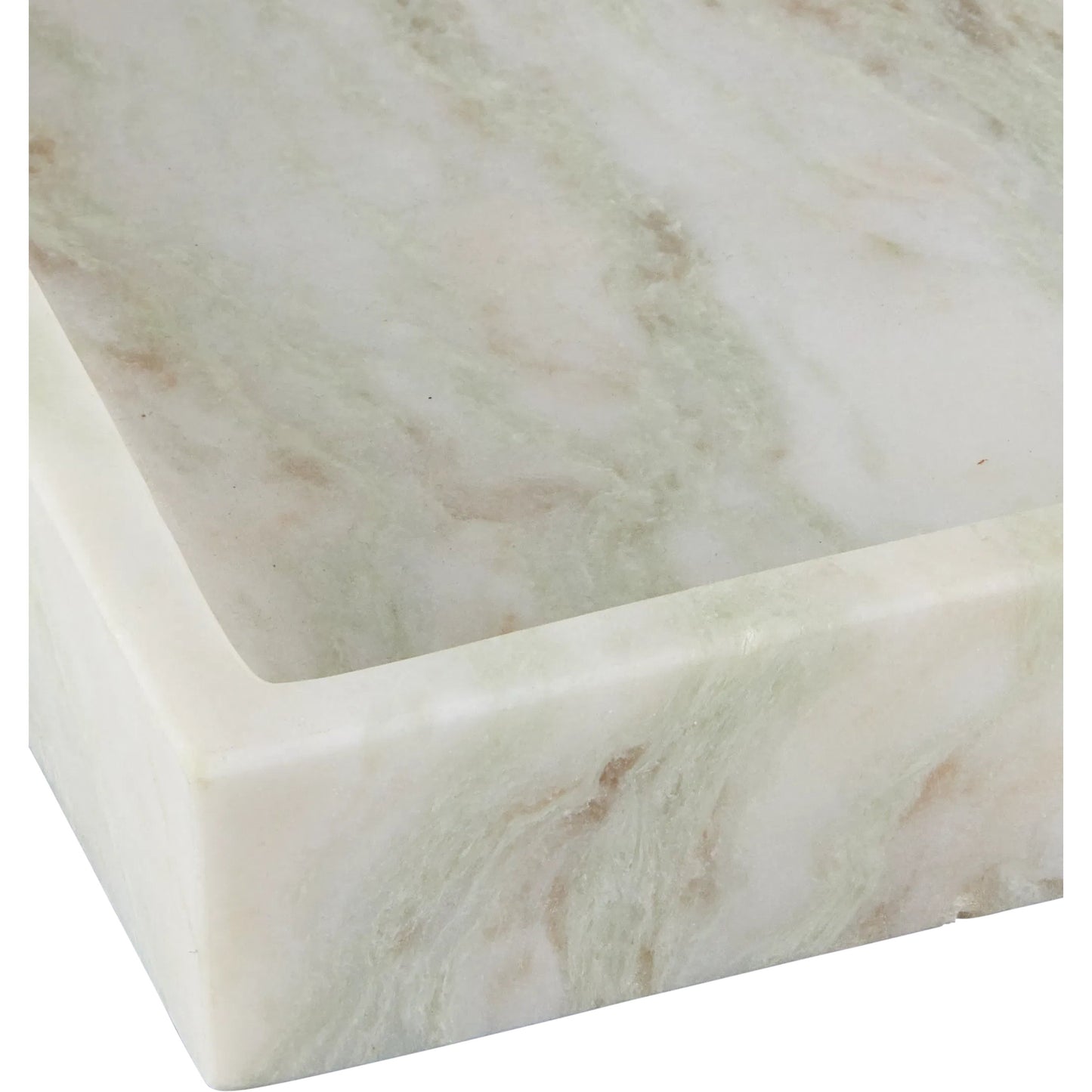 003 SI-2386959 | Closeup | Bilbao Onyx Square Tray by Currey and Company in natural. Made from aravali onyx in a modern style.