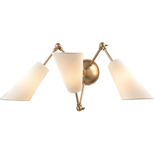 Buckingham Wall Sconce by Hudson Valley in aged brass. Made from steel in a modern style.