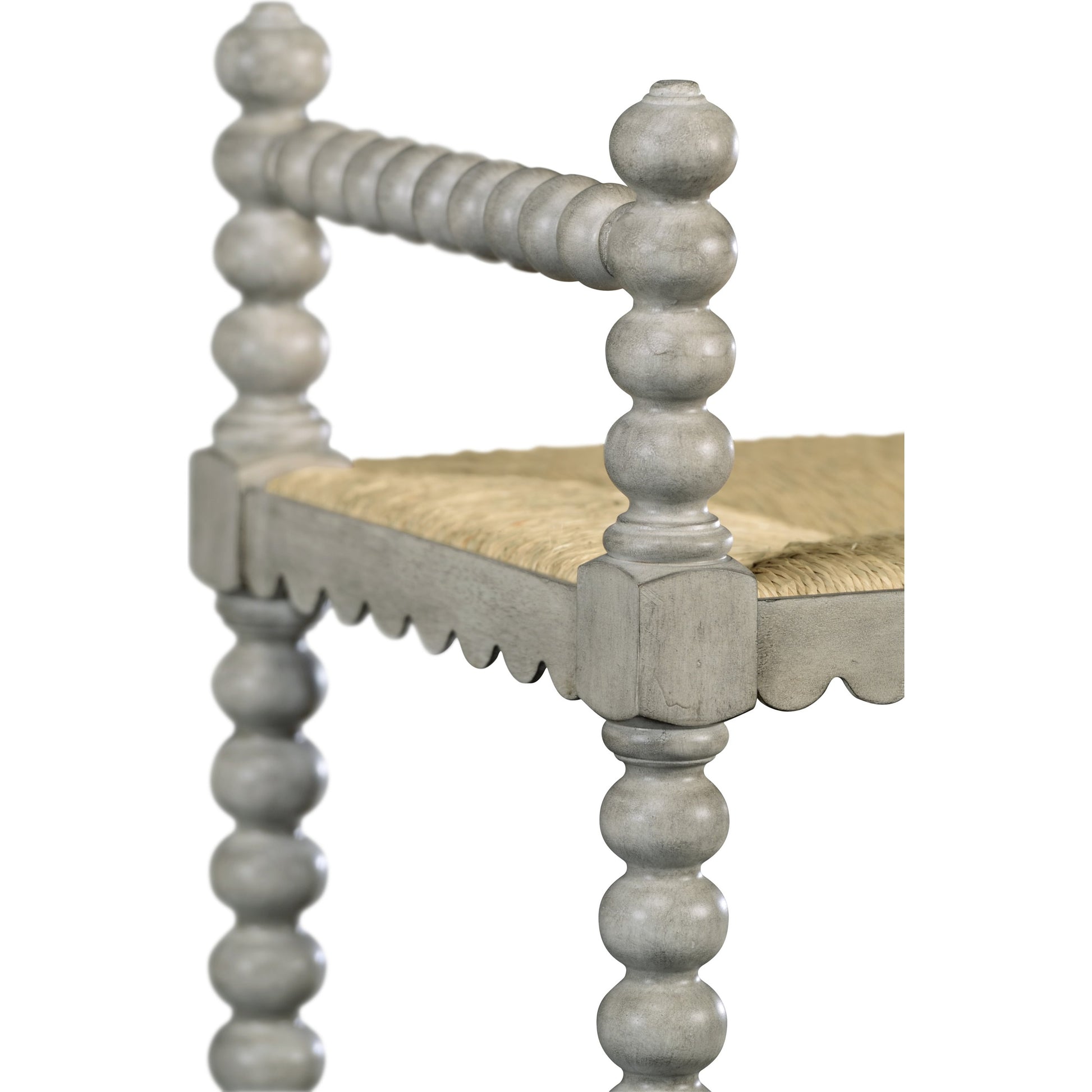 William Yeoward Bellingham Double Bench by Jonathan Charles in grey and country gray. Made from acacia in a cottage & farmhouse style.