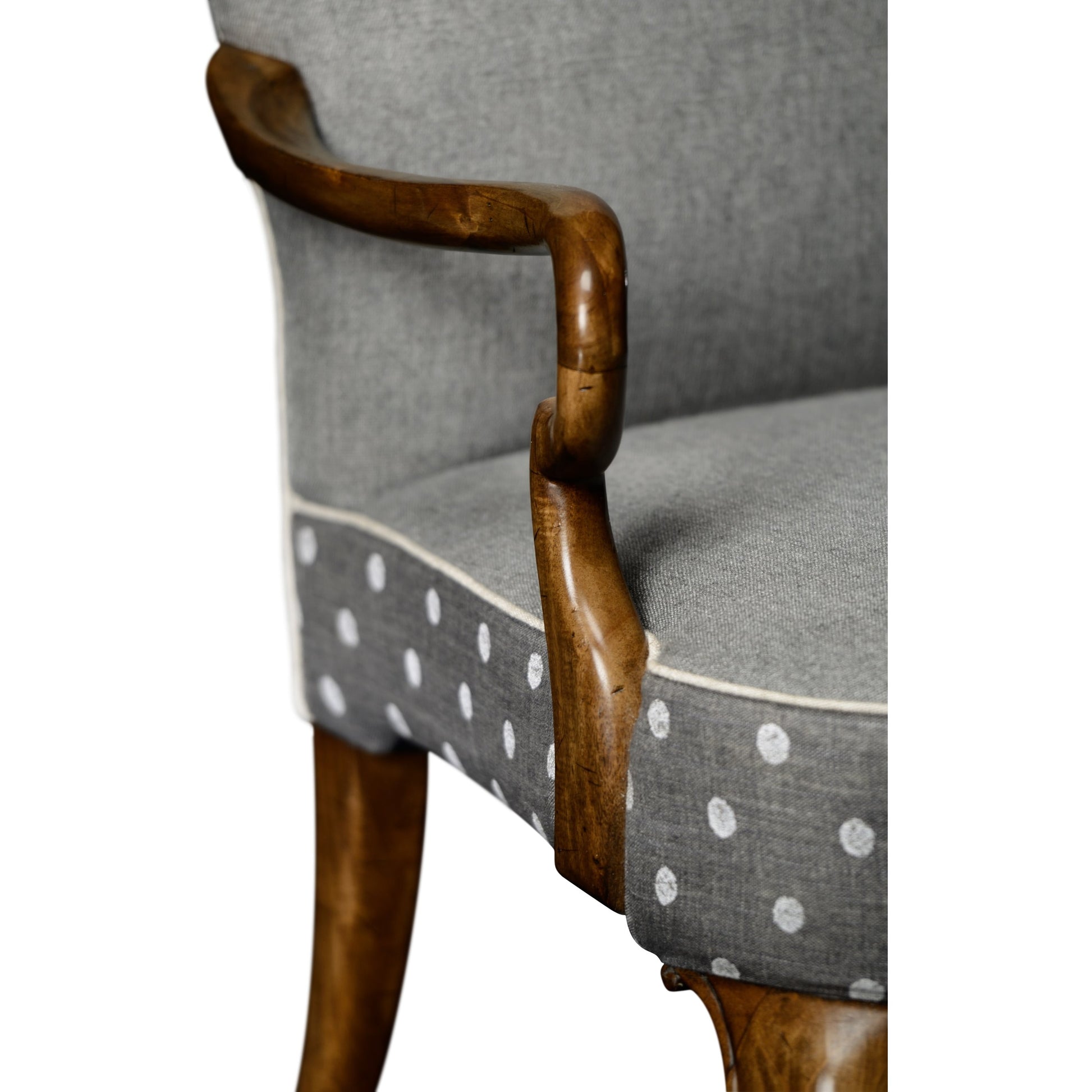 Uptown Classic Gunby Dining Armchair by Jonathan Charles in gray fruitwood. Made from acacia in a traditional style.