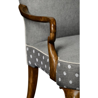 Uptown Classic Gunby Dining Armchair by Jonathan Charles in gray fruitwood. Made from acacia in a traditional style.