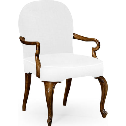 Uptown Classic Gunby Dining Armchair by Jonathan Charles in gray fruitwood. Made from acacia in a traditional style.