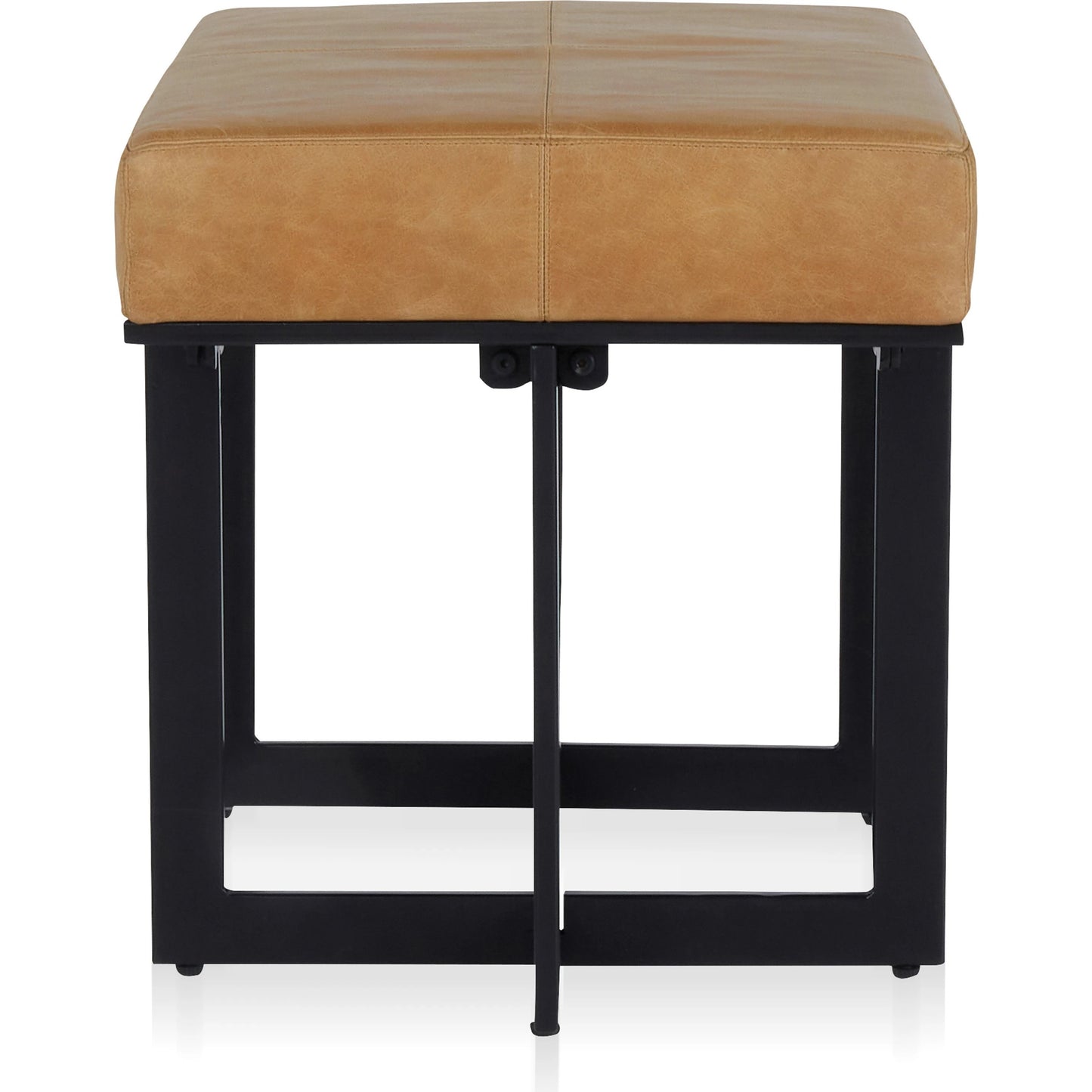 003 SI-2160313 | Additional Silo | Calvin Stool by Classic Home in chestnut, black. Made from 100% top grain leather, tube iron in a transitional style.