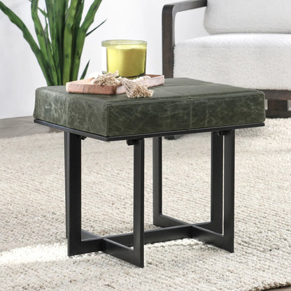 Calvin Genuine Leather Stool by Classic Home in blue, black. Made from unique in a traditional style.