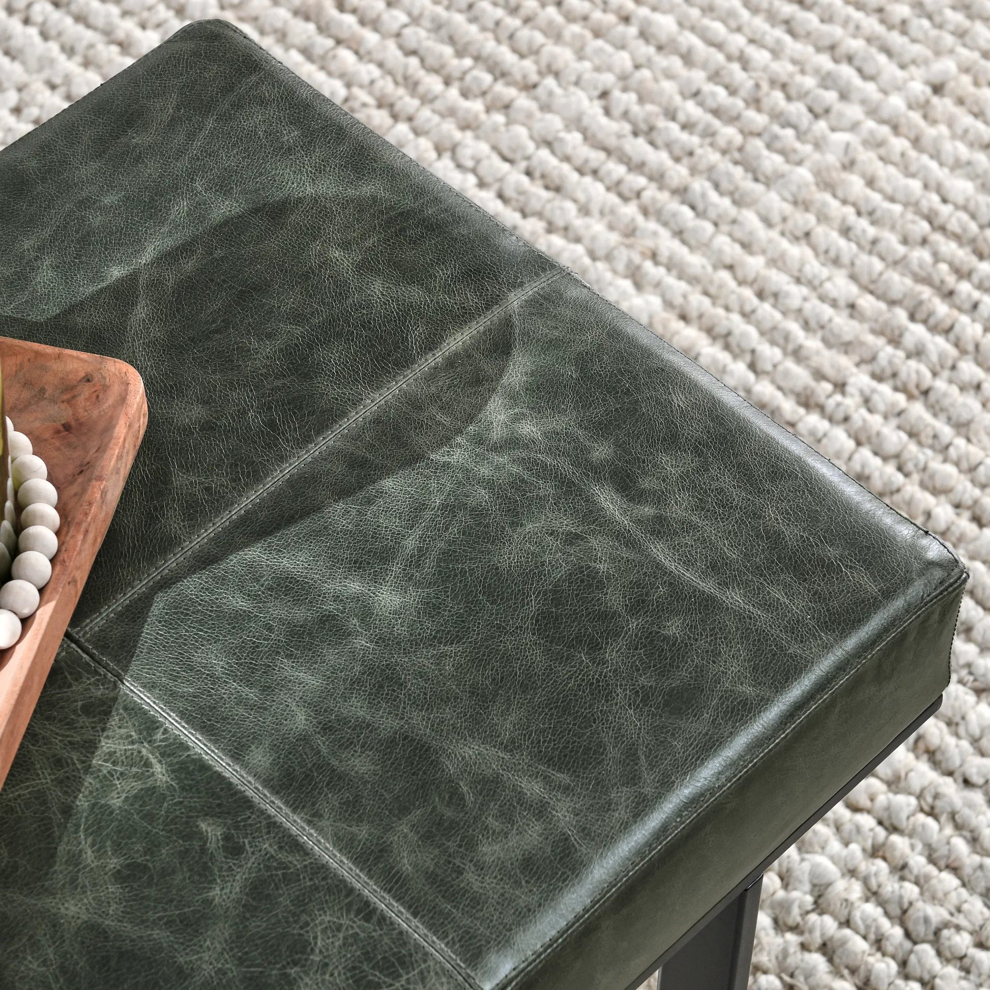 Calvin Genuine Leather Stool by Classic Home in blue, black. Made from unique in a traditional style.