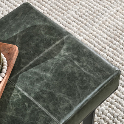 Calvin Genuine Leather Stool by Classic Home in blue, black. Made from unique in a traditional style.