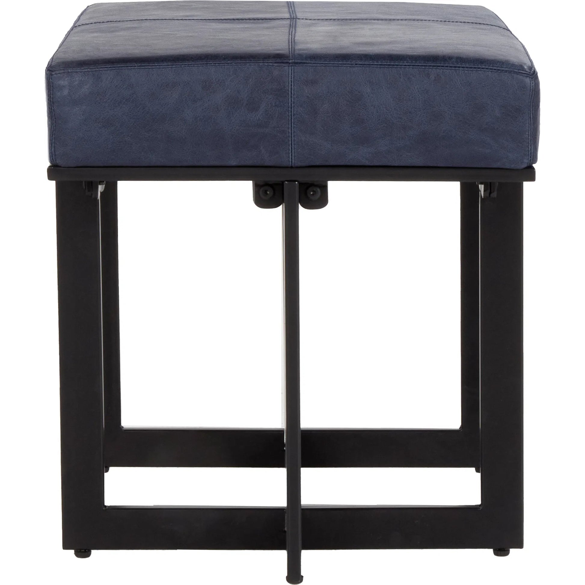Calvin Genuine Leather Stool by Classic Home in blue, black. Made from unique in a traditional style.