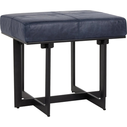 Calvin Genuine Leather Stool by Classic Home in blue, black. Made from unique in a traditional style.