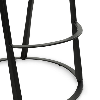 Sawyer Round 26" Top Grain Leather Counter Stool by Classic Home in chestnut brown. Made from top grain leather, iron in a traditional style.