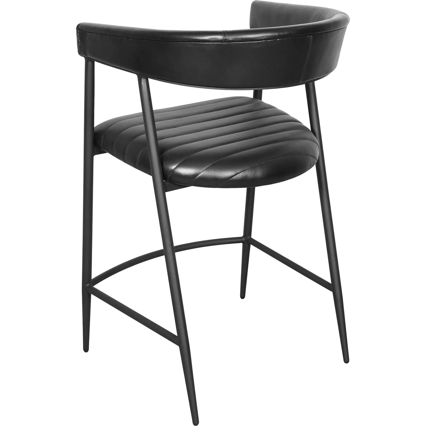 002 SI-2238871 | Additional Silo | Preston 26" Top Grain Leather Counter Stool Chair by Classic Home in jet black. Made from top grain leather, iron in a modern style.