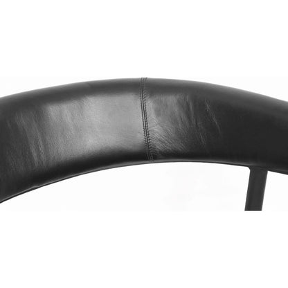 Preston 26" Top Grain Leather Counter Stool Chair by Classic Home in jet black. Made from top grain leather, iron in a modern style.
