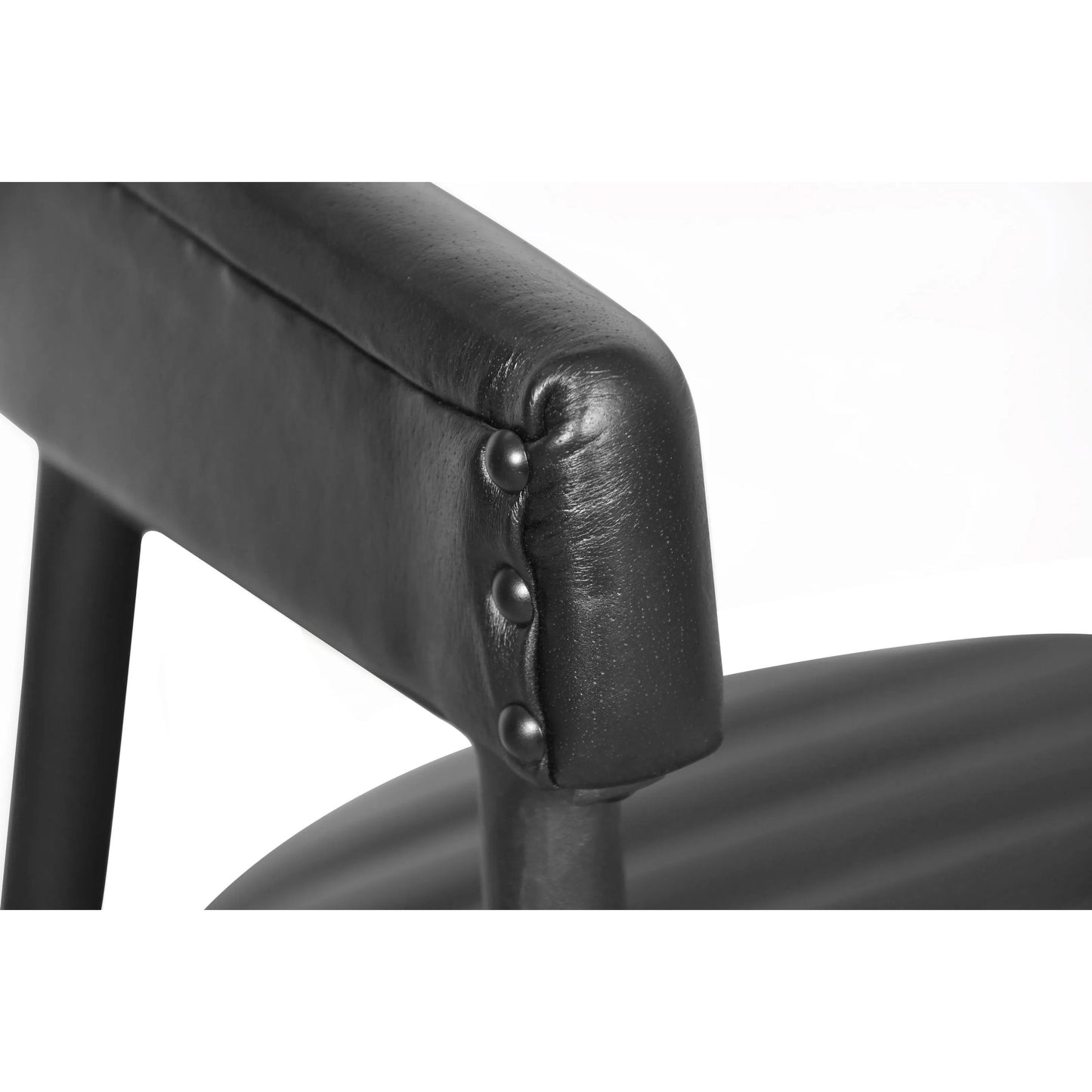 007 SI-2238871 | Closeup | Preston 26" Top Grain Leather Counter Stool Chair by Classic Home in jet black. Made from top grain leather, iron in a modern style.