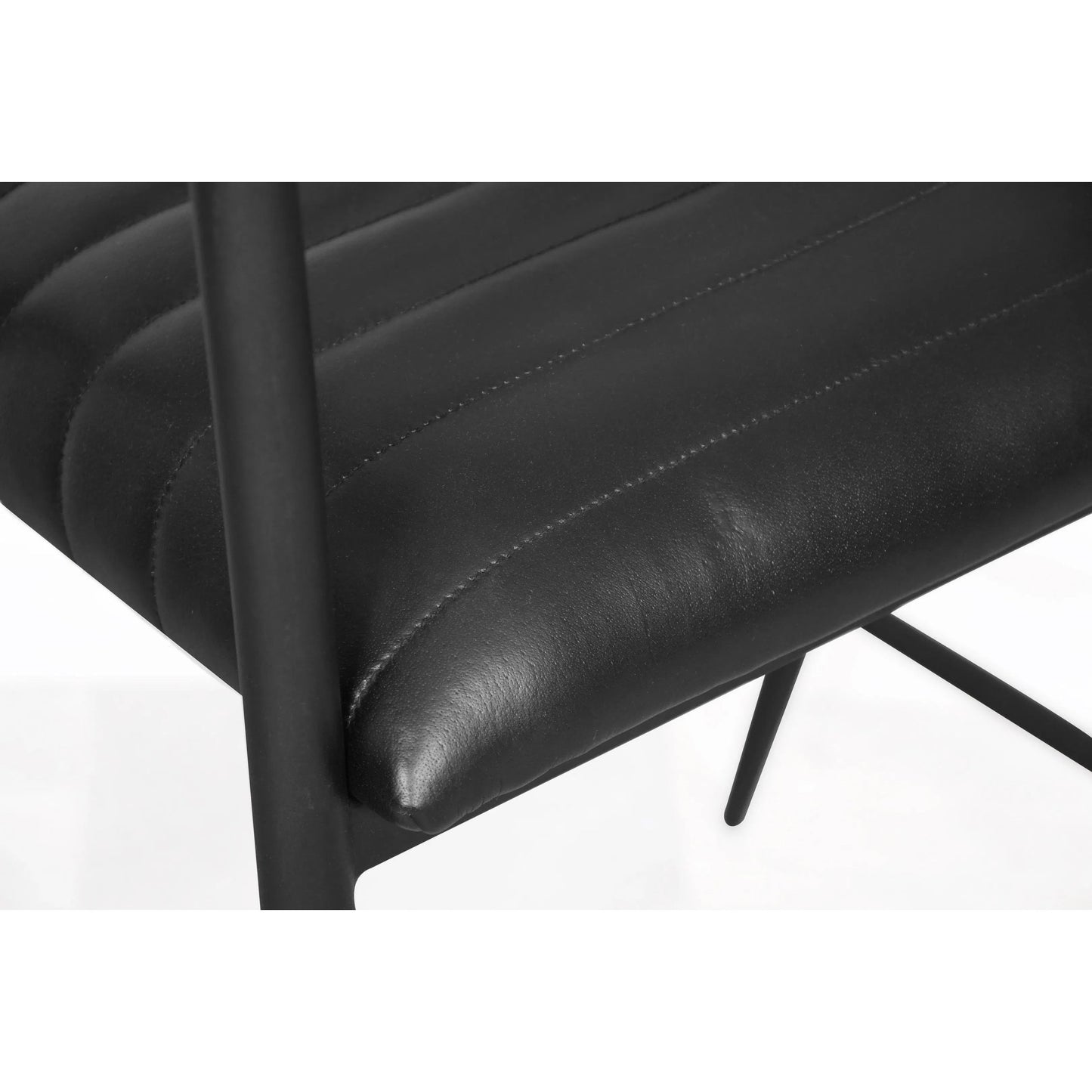 006 SI-2238871 | Closeup | Preston 26" Top Grain Leather Counter Stool Chair by Classic Home in jet black. Made from top grain leather, iron in a modern style.