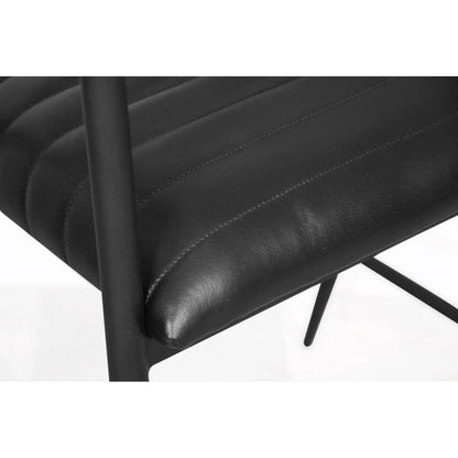 Preston 26" Top Grain Leather Counter Stool Chair by Classic Home in jet black. Made from top grain leather, iron in a modern style.