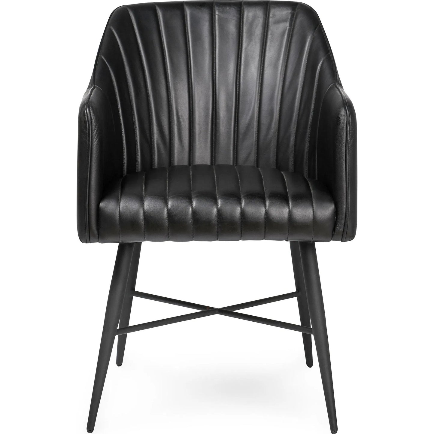 003 SI-2256332 | Additional Silo | Leon Leather Dining Chair by Classic Home in jet black. Made from top grain buffalo leather in a modern style.