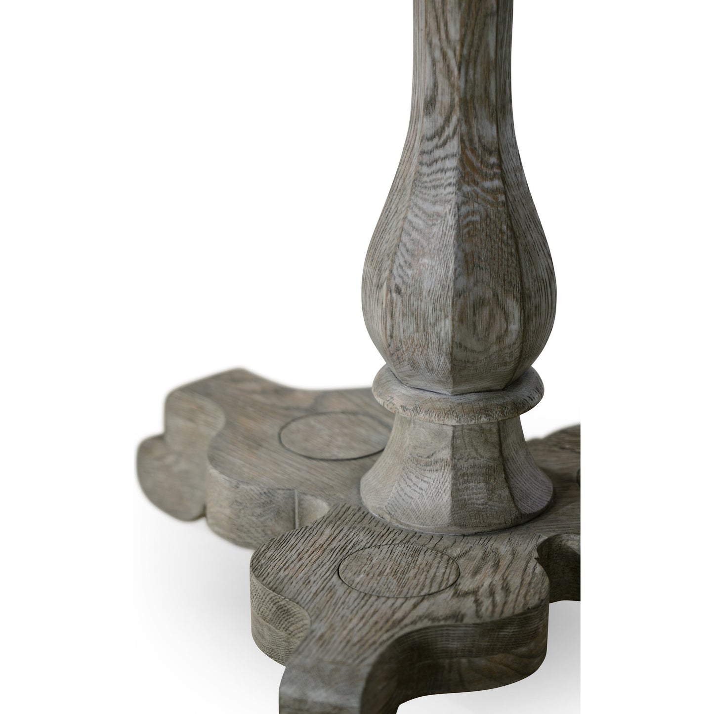 005 SR-846607 | Closeup | William Yeoward Overbury Breakfast Table by Jonathan Charles in grey and greyed oak. Made from oak in a cottage & farmhouse style.