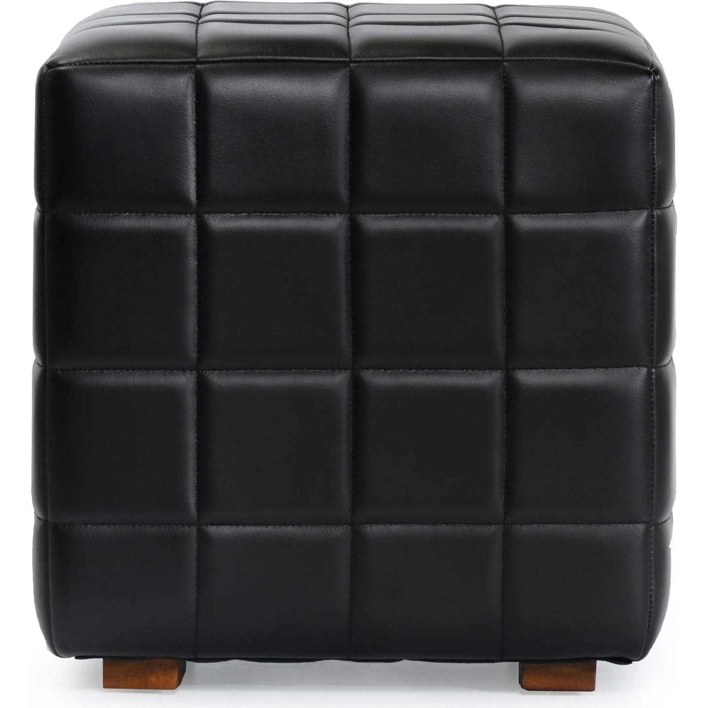 002 SI-2238876 | Additional Silo | Briar 18" Square Tufted Leather Ottoman by Classic Home in black. Made from top grain leather, mango wood in a modern style.