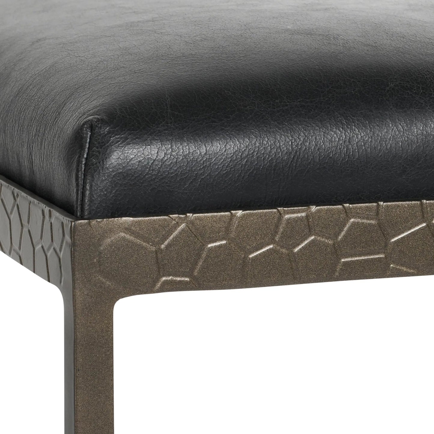 006 SI-2238879 | Closeup | Bose 26" Top Grain Leather Counter Stool by Classic Home. Made from top grain leather, iron in a modern style.