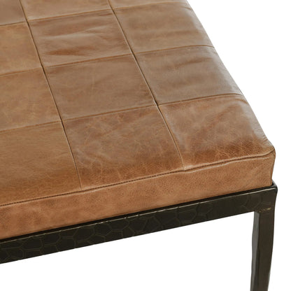 Malo 28" Top Grain Leather Ottoman Bench by Classic Home. Made from unique in a traditional style.
