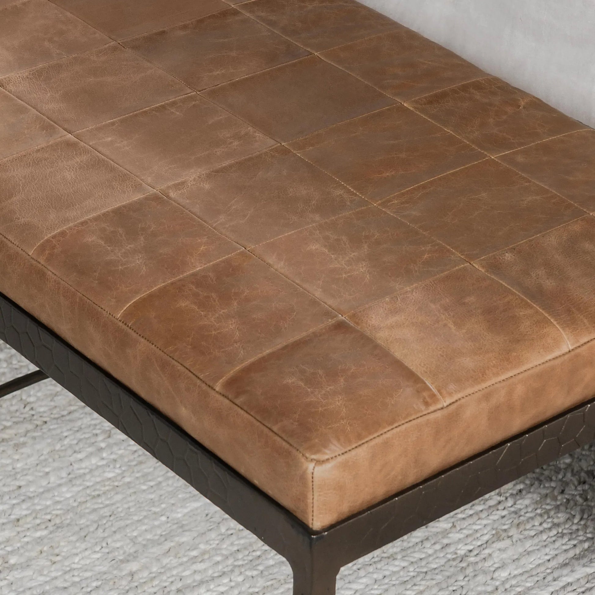 Malo 28" Top Grain Leather Ottoman Bench by Classic Home. Made from unique in a traditional style.