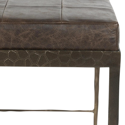 Malo 28" Top Grain Leather Ottoman Bench by Classic Home. Made from unique in a traditional style.