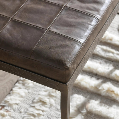 Malo 28" Top Grain Leather Ottoman Bench by Classic Home. Made from unique in a traditional style.