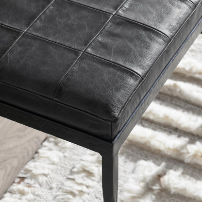Malo 28" Top Grain Leather Ottoman Bench by Classic Home. Made from unique in a traditional style.