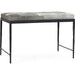 Achen Leather Hide Ottoman Bench by Classic Home. Made from hair on hide, iron in a transitional style.